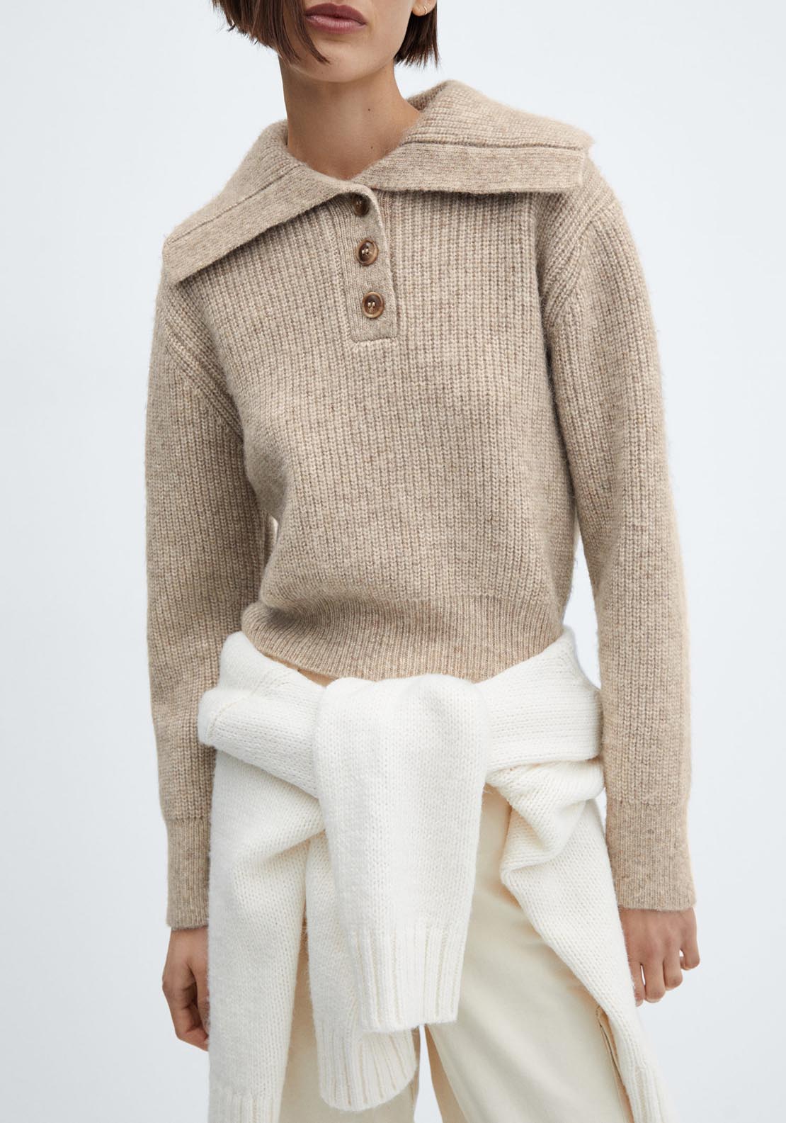 Mango Camp-collar knit sweater 4 Shaws Department Stores