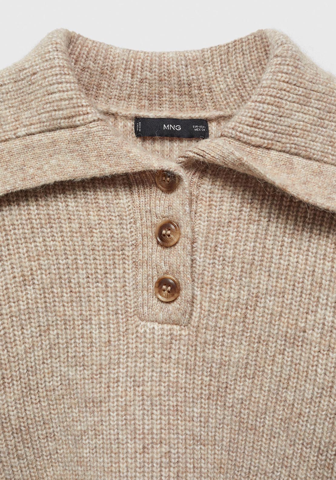 Mango Camp-collar knit sweater 6 Shaws Department Stores