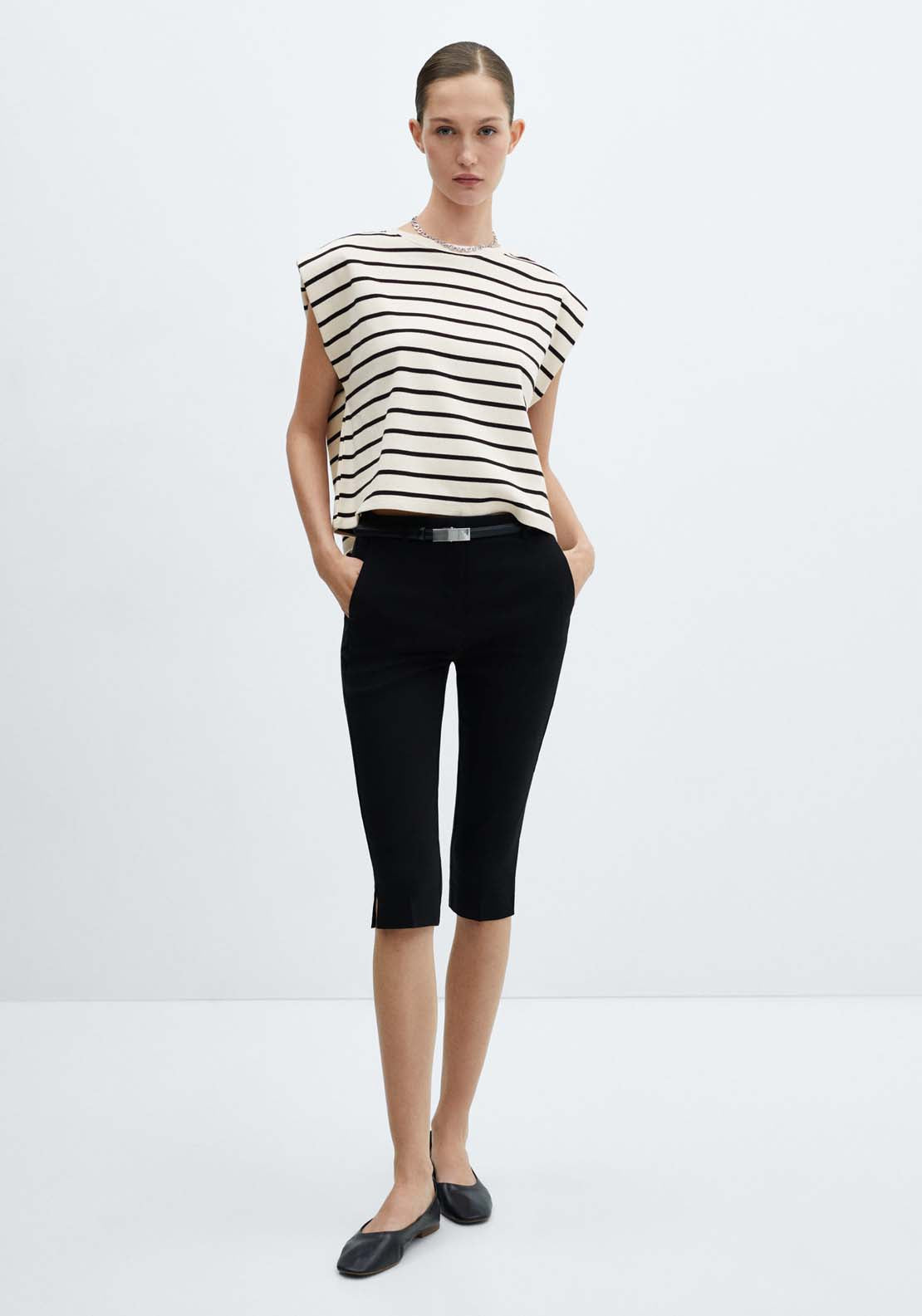 Mango Shoulder pad stripped t-shirt 4 Shaws Department Stores
