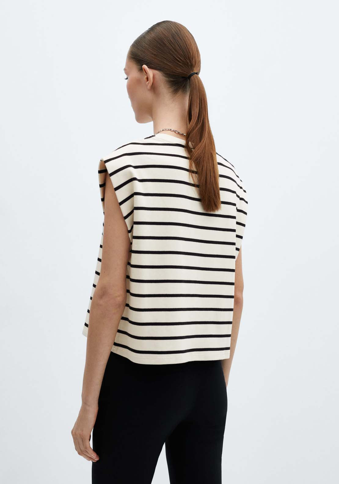 Mango Shoulder pad stripped t-shirt 2 Shaws Department Stores