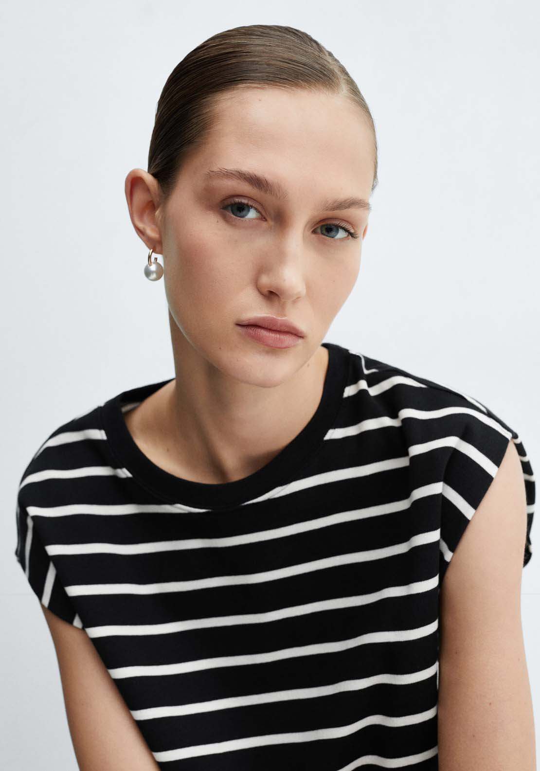 Mango Shoulder pad stripped t-shirt 3 Shaws Department Stores