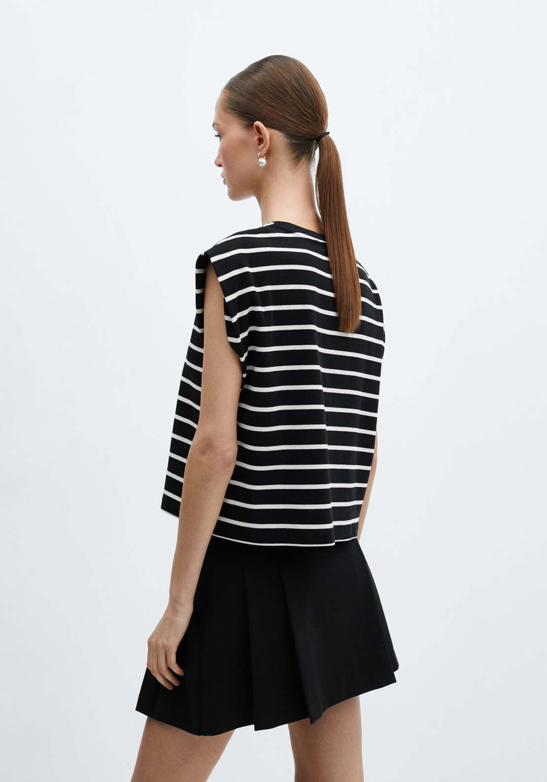 Mango Shoulder pad stripped t-shirt 2 Shaws Department Stores