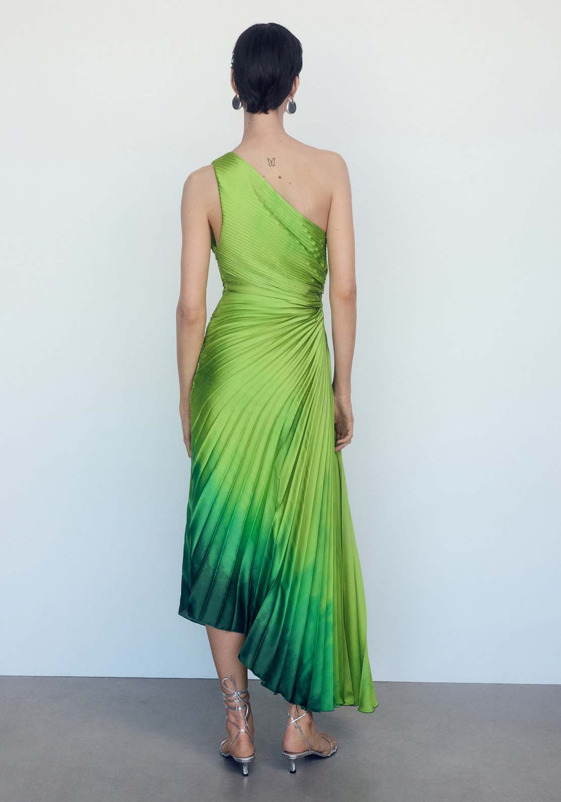 Mango Asymmetrical pleated dress 2 Shaws Department Stores