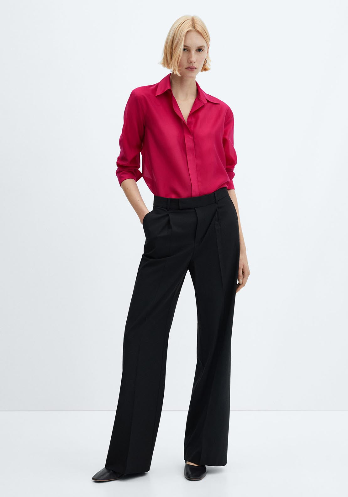 Mango Concealed button shirt 1 Shaws Department Stores