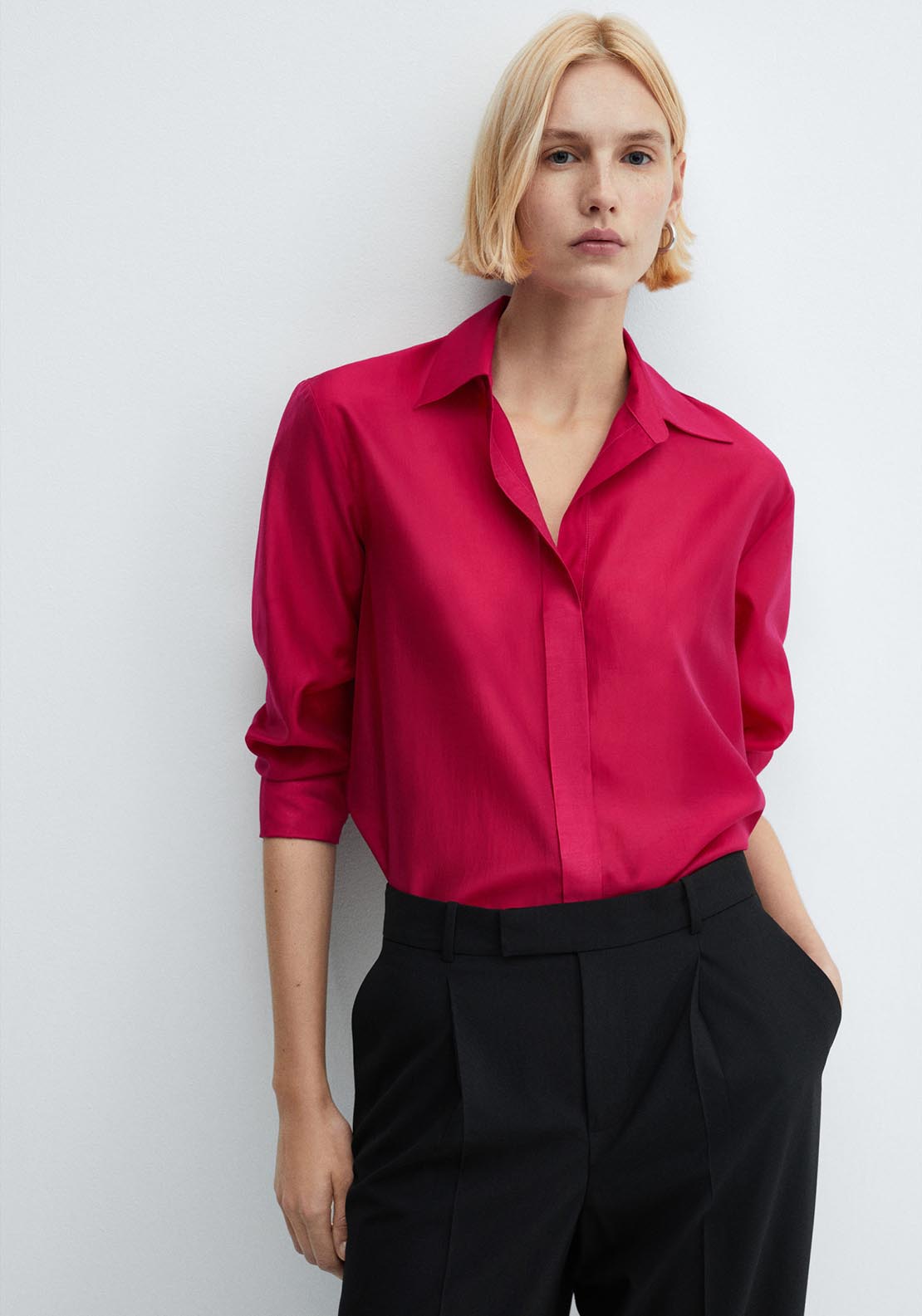 Mango Concealed button shirt 2 Shaws Department Stores