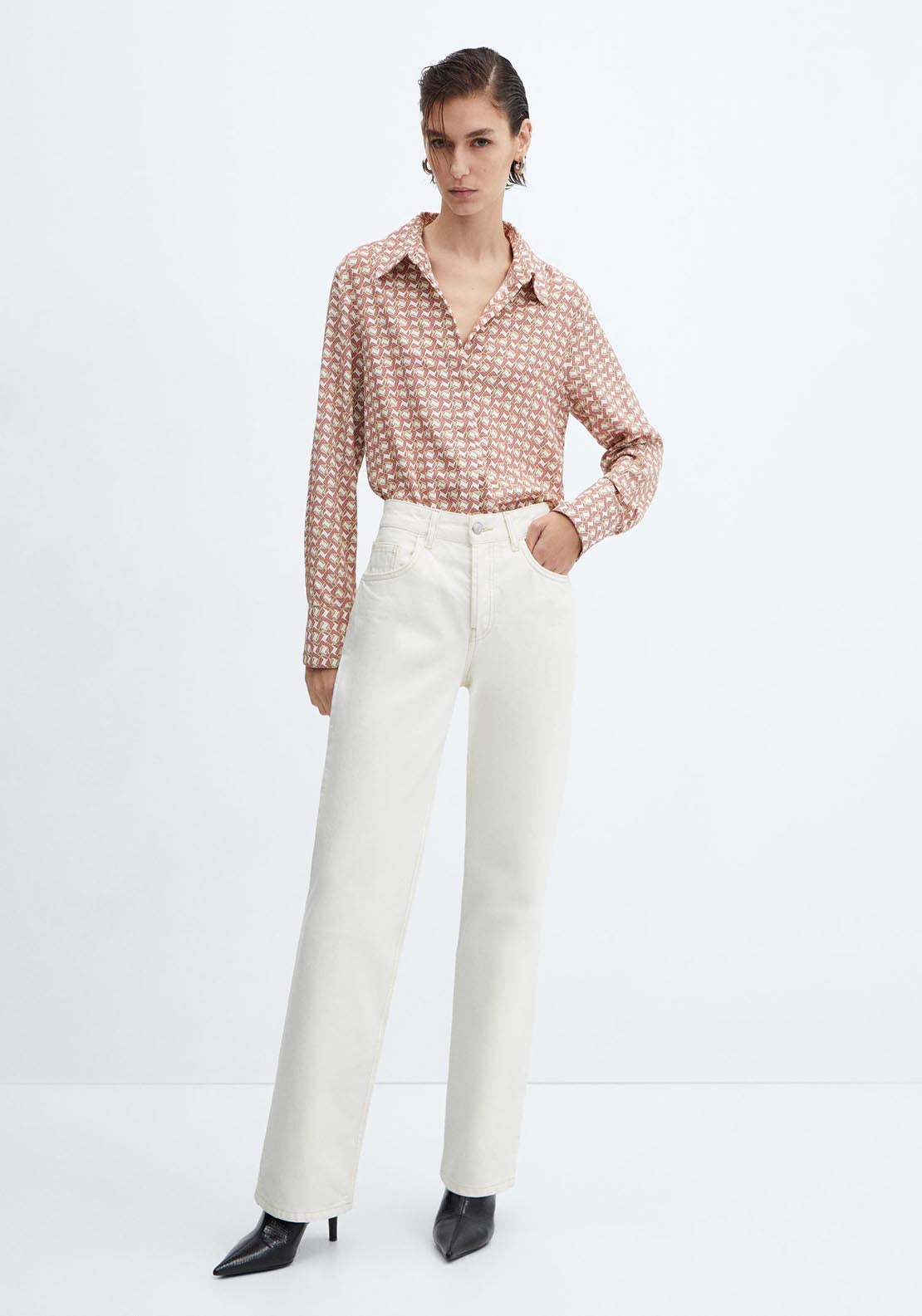 Mango Buttoned flowy shirt 5 Shaws Department Stores