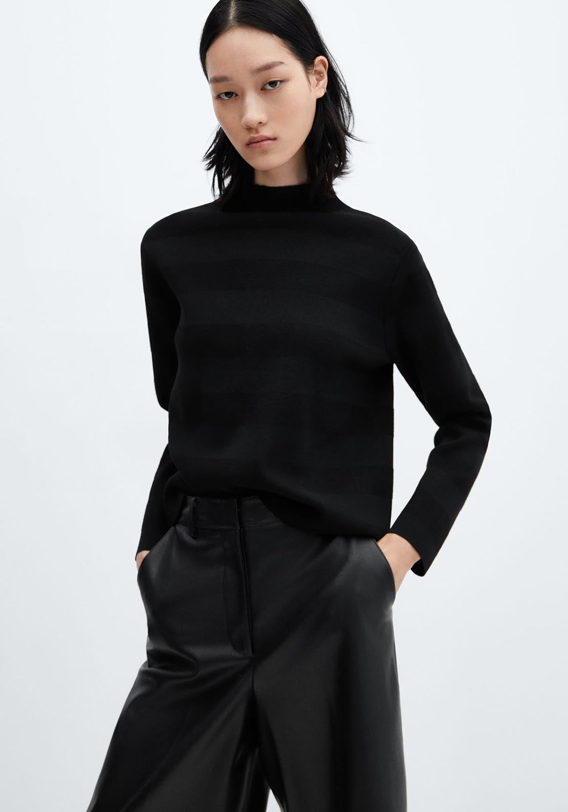 Mango High collar sweater 1 Shaws Department Stores