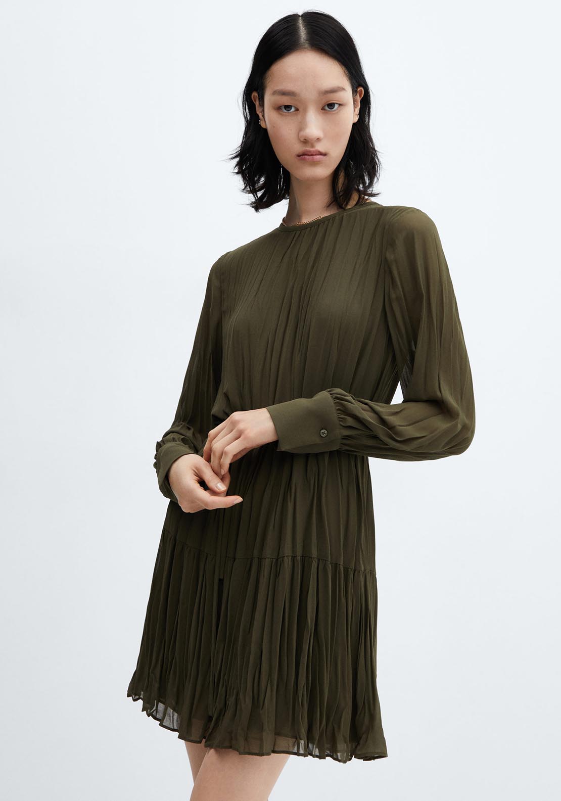 Mango Pleated short dress 1 Shaws Department Stores