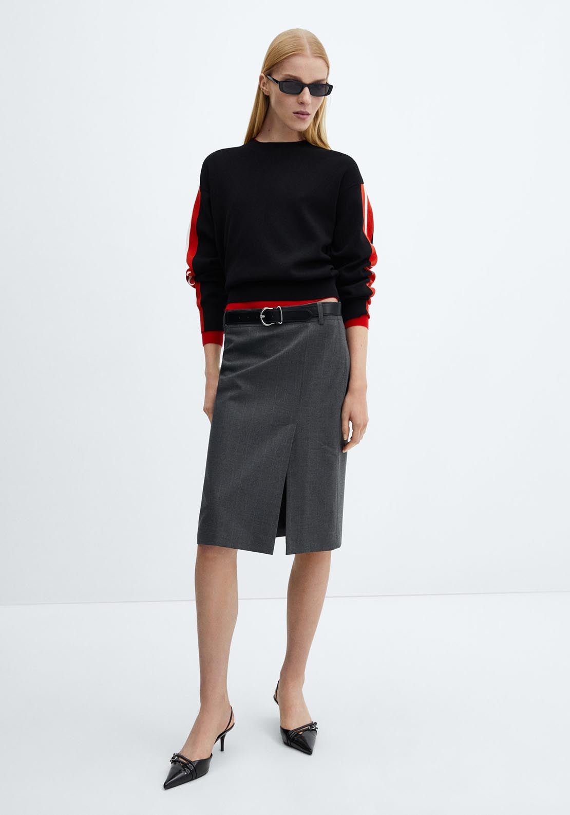 Mango Round neck knit sweater 4 Shaws Department Stores
