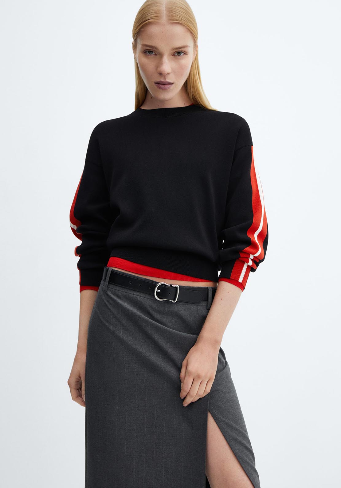 Mango Round neck knit sweater 1 Shaws Department Stores