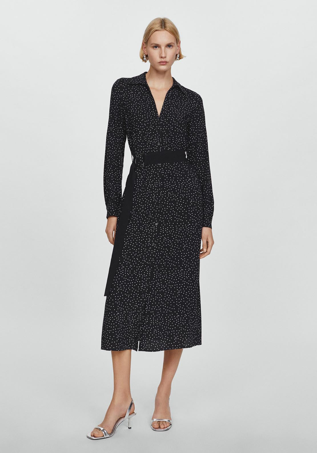 Mango Polka-dots shirt dress 1 Shaws Department Stores