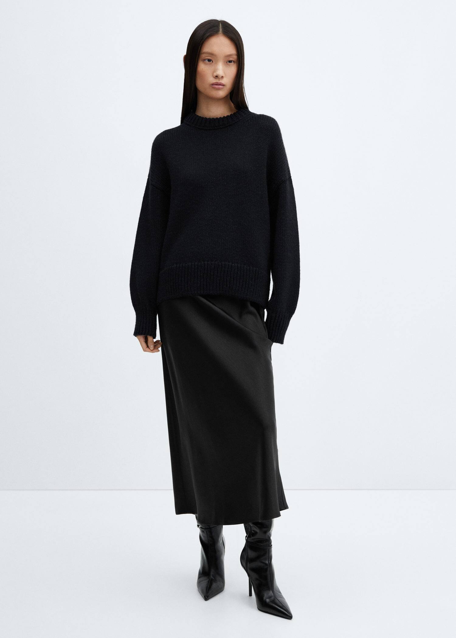 Mango Midi satin skirt 1 Shaws Department Stores