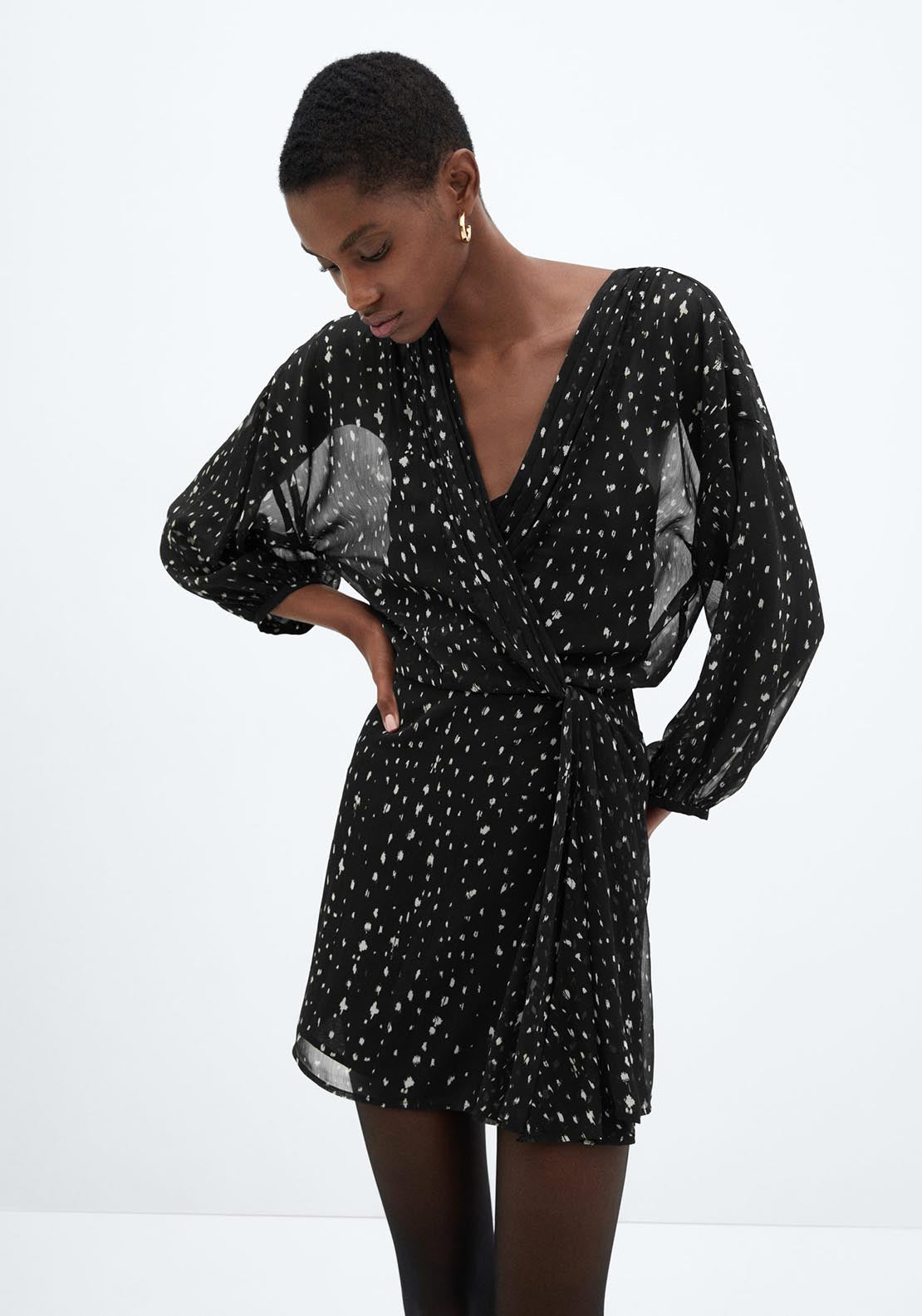 Mango Print wrap dress 1 Shaws Department Stores