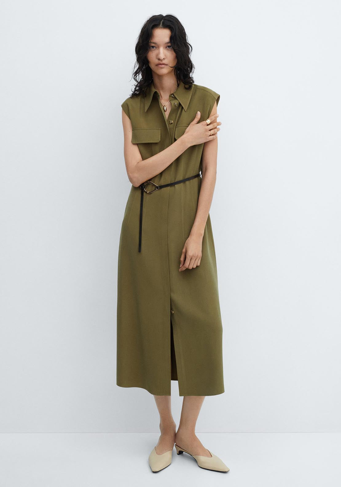 Mango Belt shirt dress 2 Shaws Department Stores
