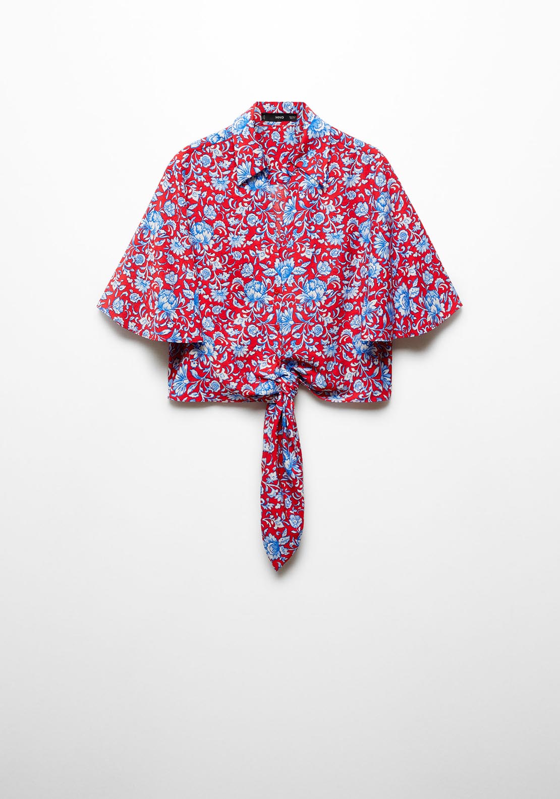 Mango Floral-print shirt with knot detail 7 Shaws Department Stores