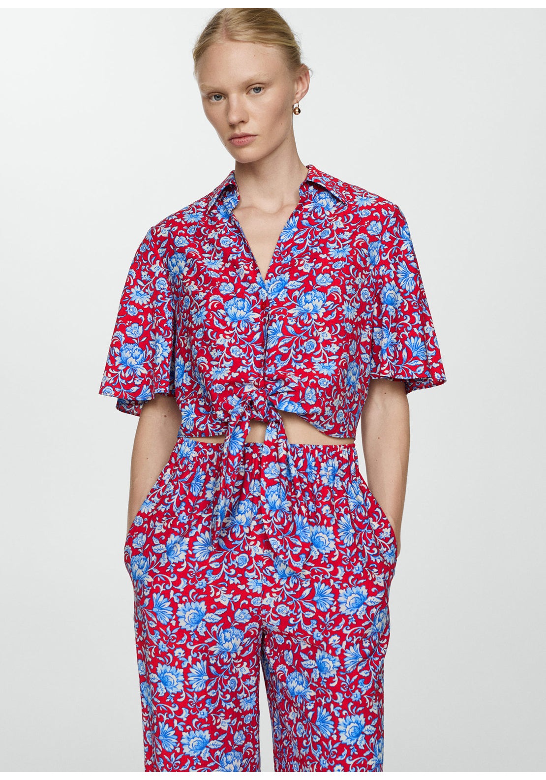 Mango Floral print culotte trousers 4 Shaws Department Stores