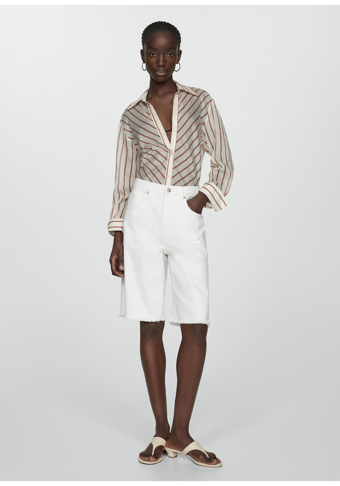 Mango Straight-fit denim bermuda shorts 3 Shaws Department Stores