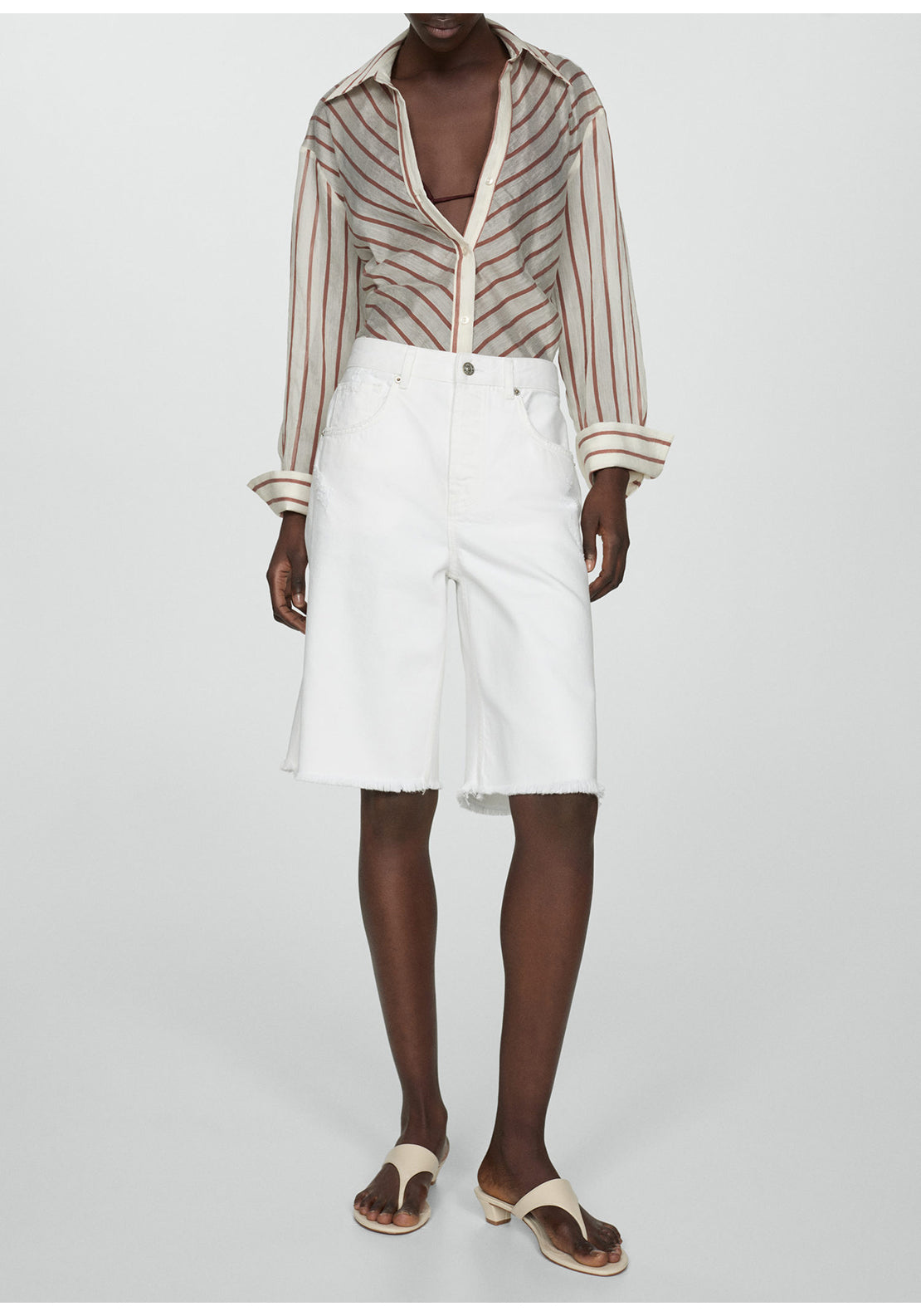 Mango Straight-fit denim bermuda shorts 2 Shaws Department Stores