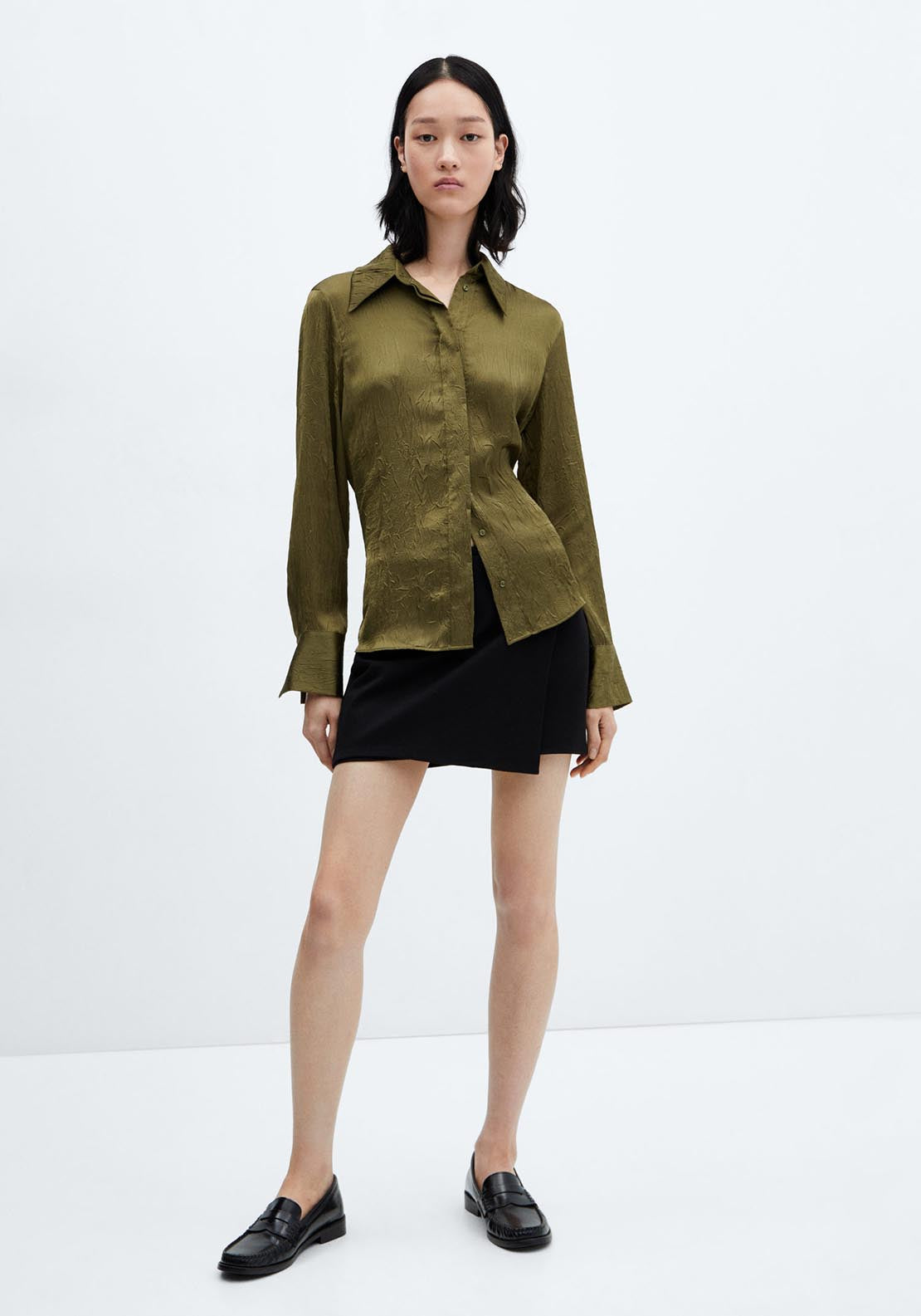 Mango Satin textured shirt 4 Shaws Department Stores