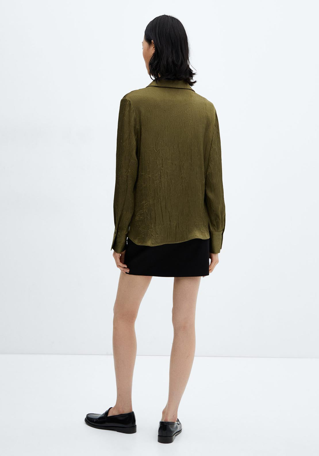 Mango Satin textured shirt 3 Shaws Department Stores