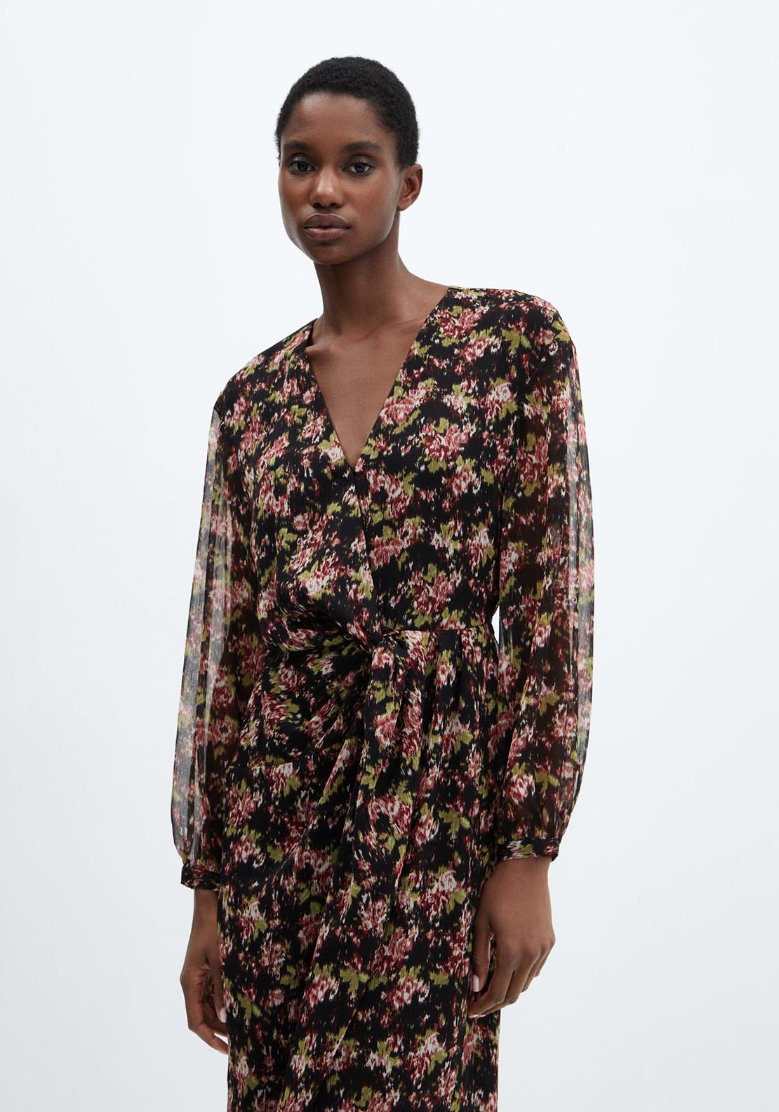 Mango Knot print dress 2 Shaws Department Stores