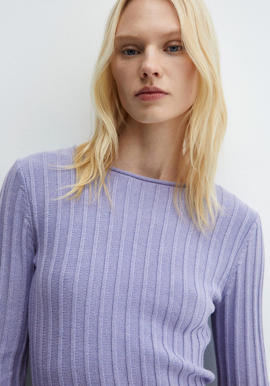 Mango Ribbed knit sweater 1 Shaws Department Stores