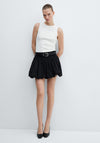 Knitted top with wide straps - White