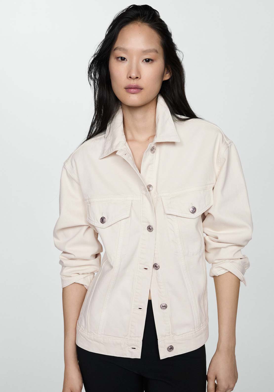 Mango Oversize denim jacket 3 Shaws Department Stores