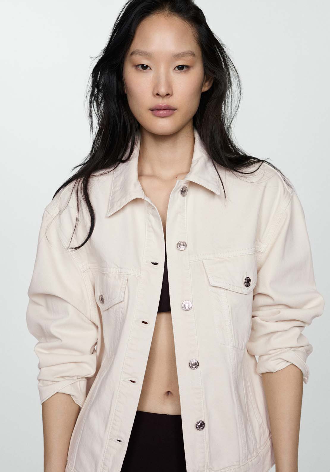 Mango Oversize denim jacket 2 Shaws Department Stores