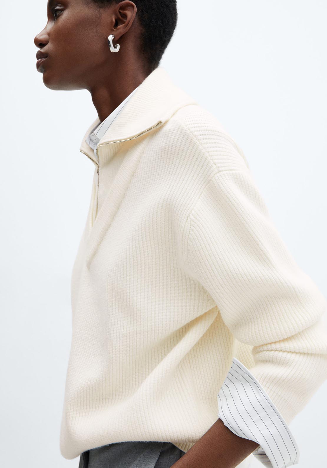 Mango Zip neck jumper 3 Shaws Department Stores