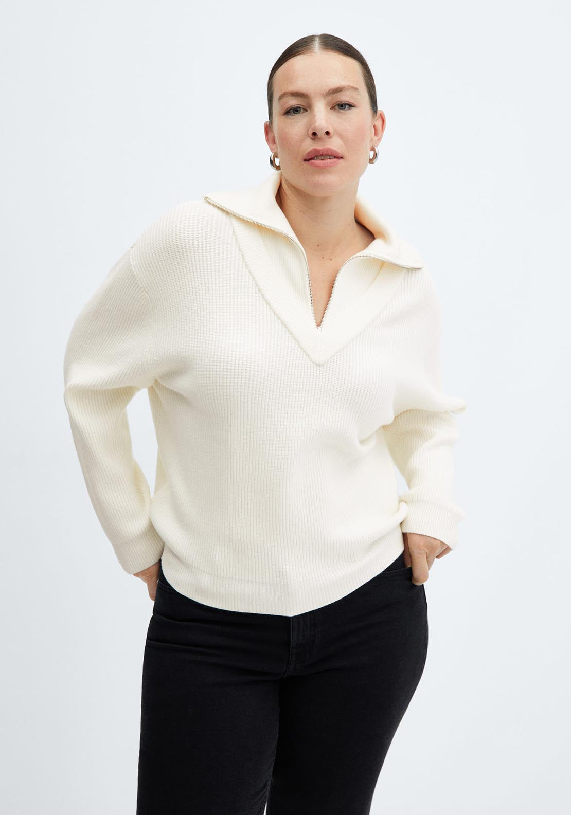 Mango Zip neck jumper 5 Shaws Department Stores