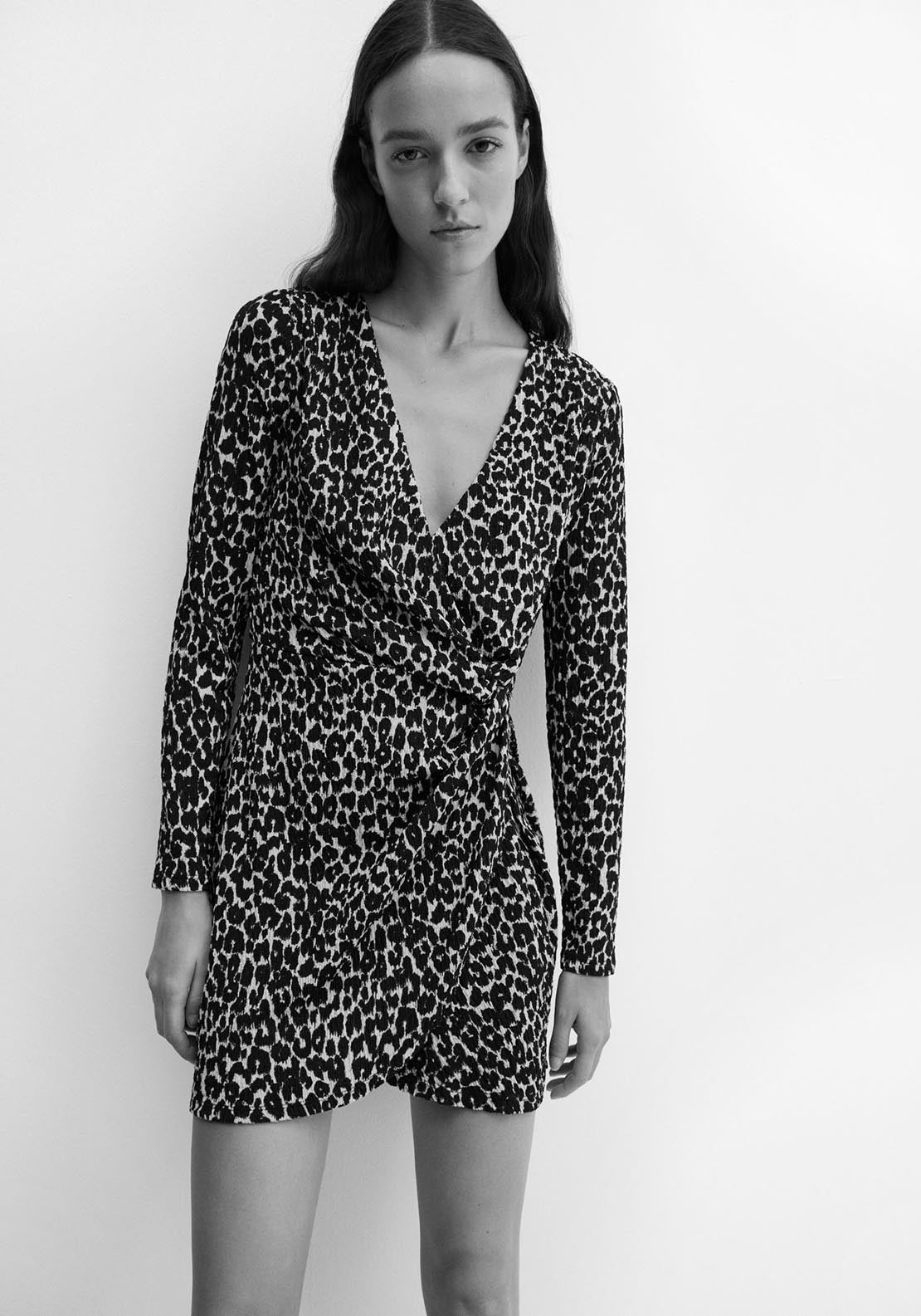 Mango Animal print texture dress 3 Shaws Department Stores