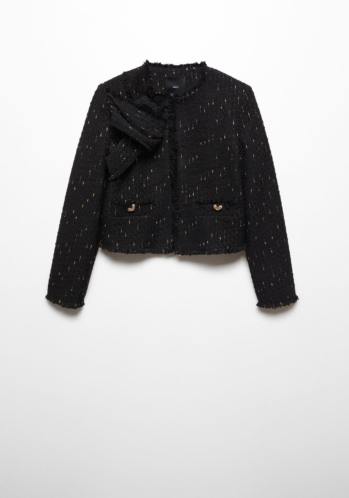 Mango Knotted tweed jacket 6 Shaws Department Stores