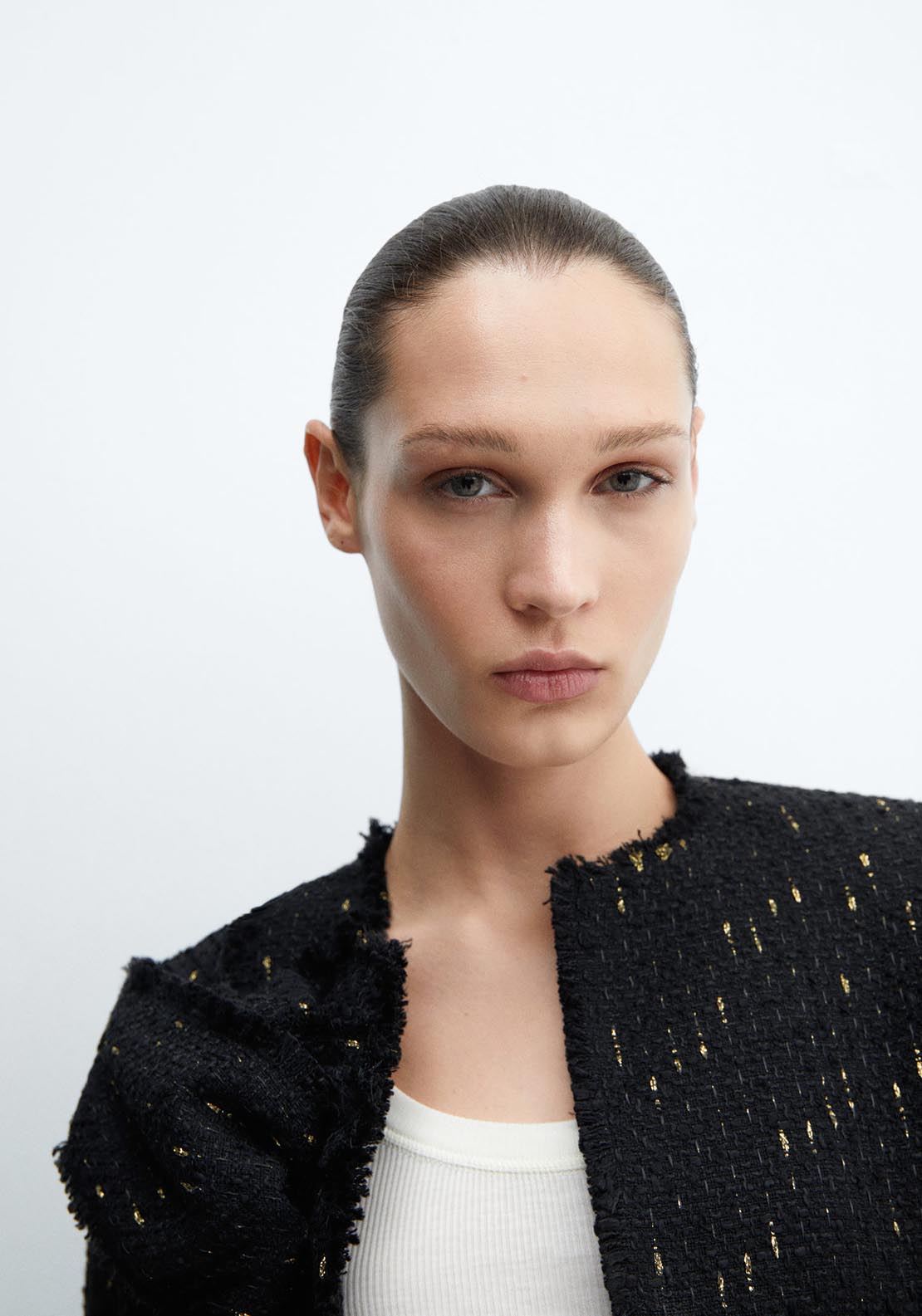Mango Knotted tweed jacket 7 Shaws Department Stores