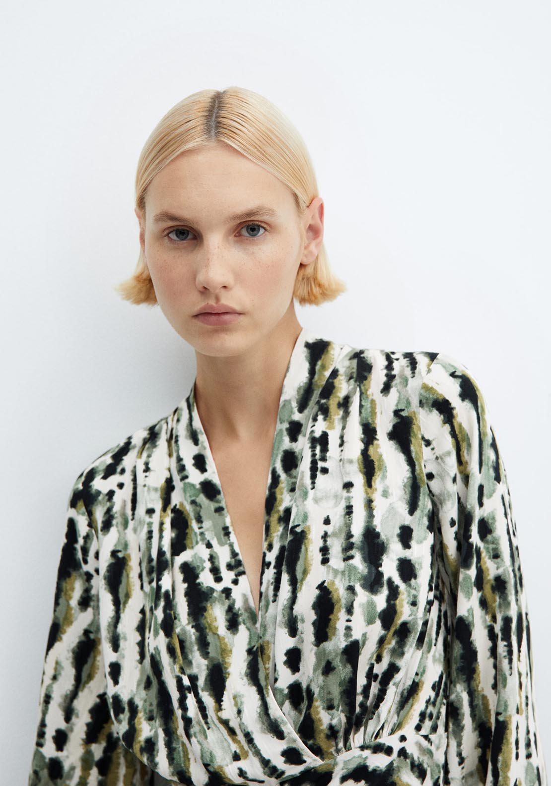 Mango Printed dress with ruffled detail 5 Shaws Department Stores