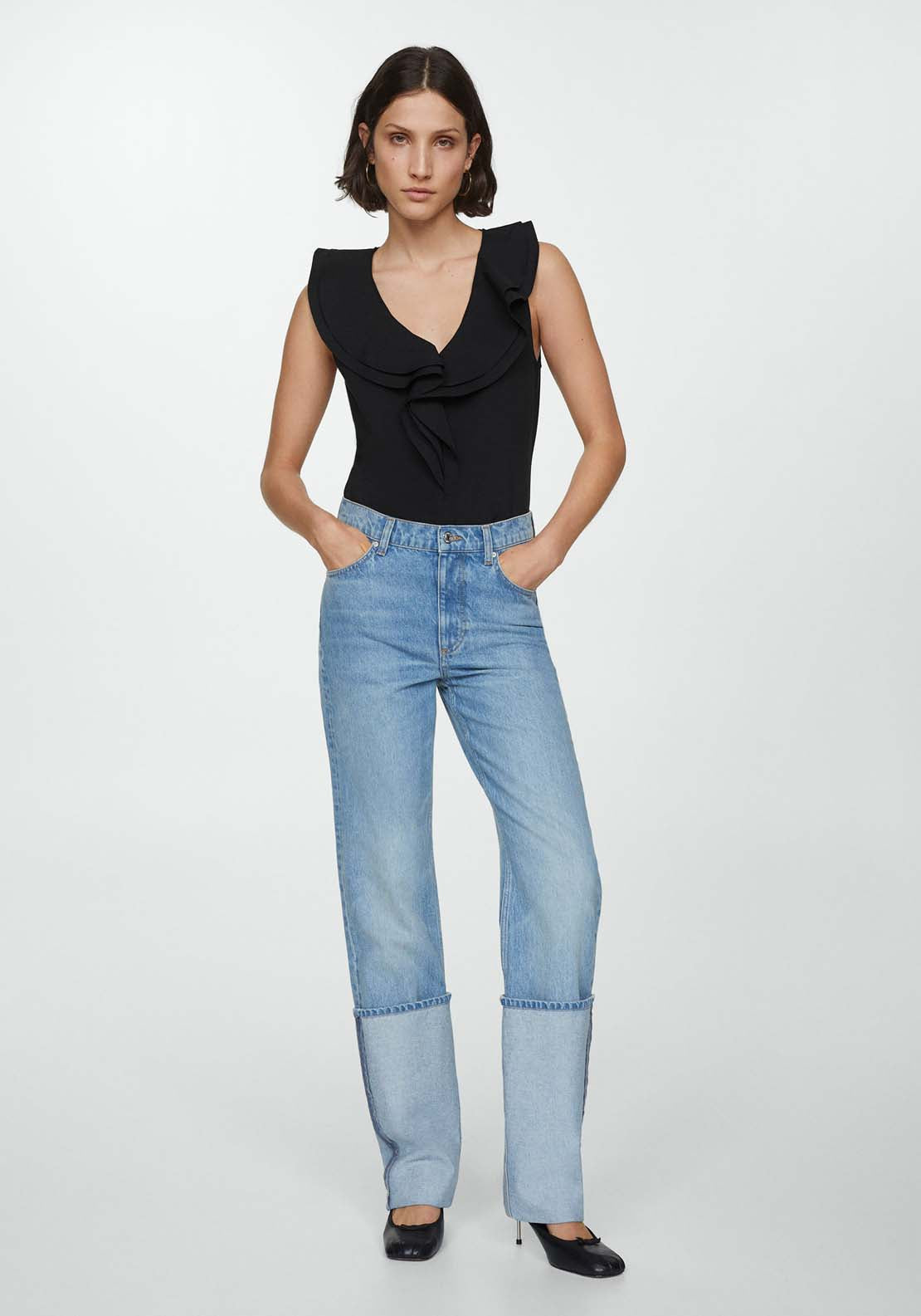 Mango Ruffled cotton top 3 Shaws Department Stores