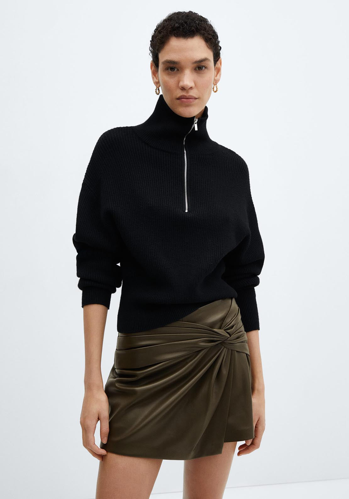 Mango Leather-effect culottes 3 Shaws Department Stores