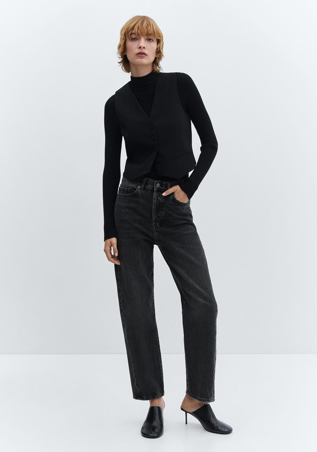 Mango Straight jeans with forward seams 2 Shaws Department Stores