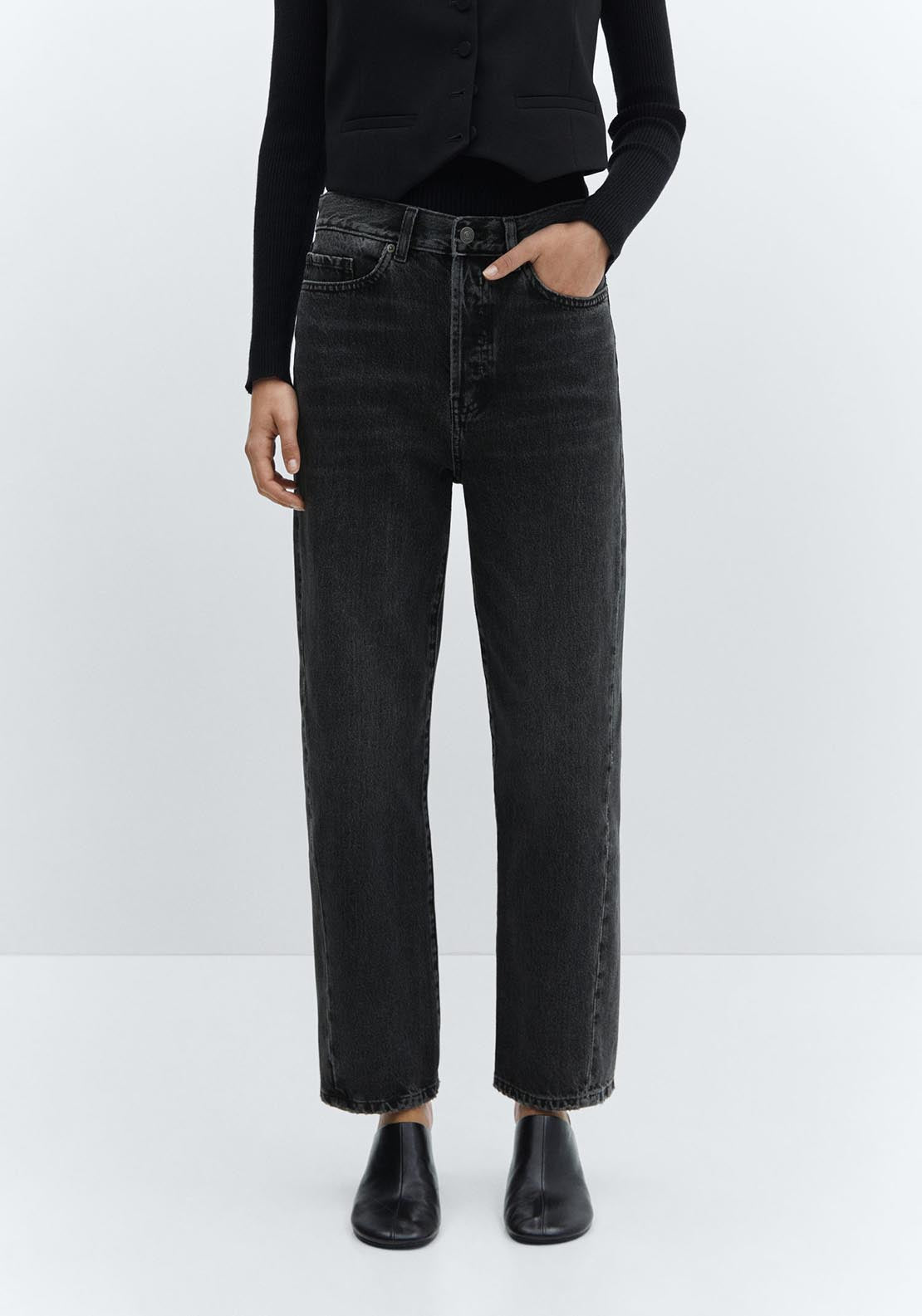 Mango Straight jeans with forward seams 1 Shaws Department Stores