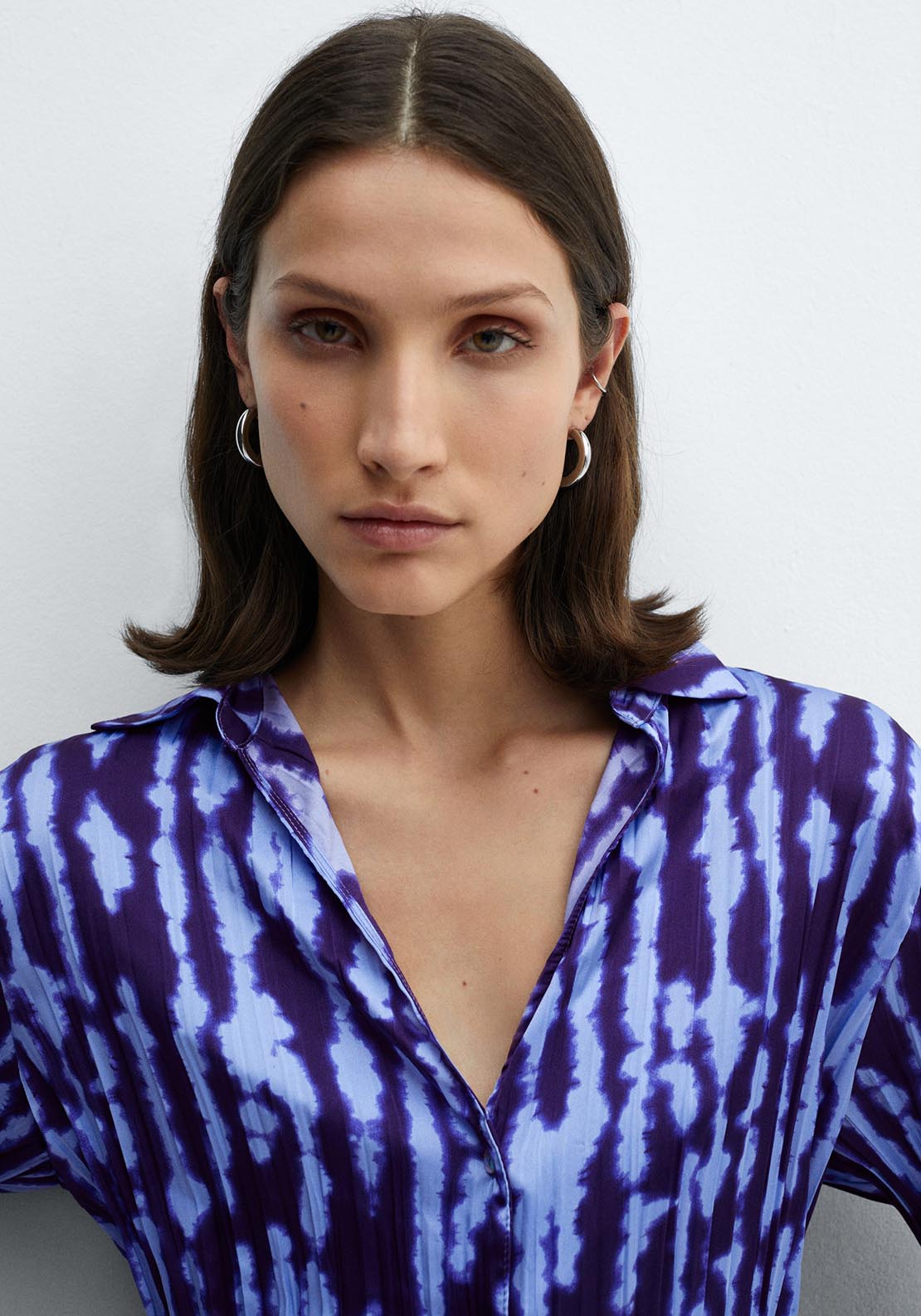 Mango Printed shirred shirt 4 Shaws Department Stores