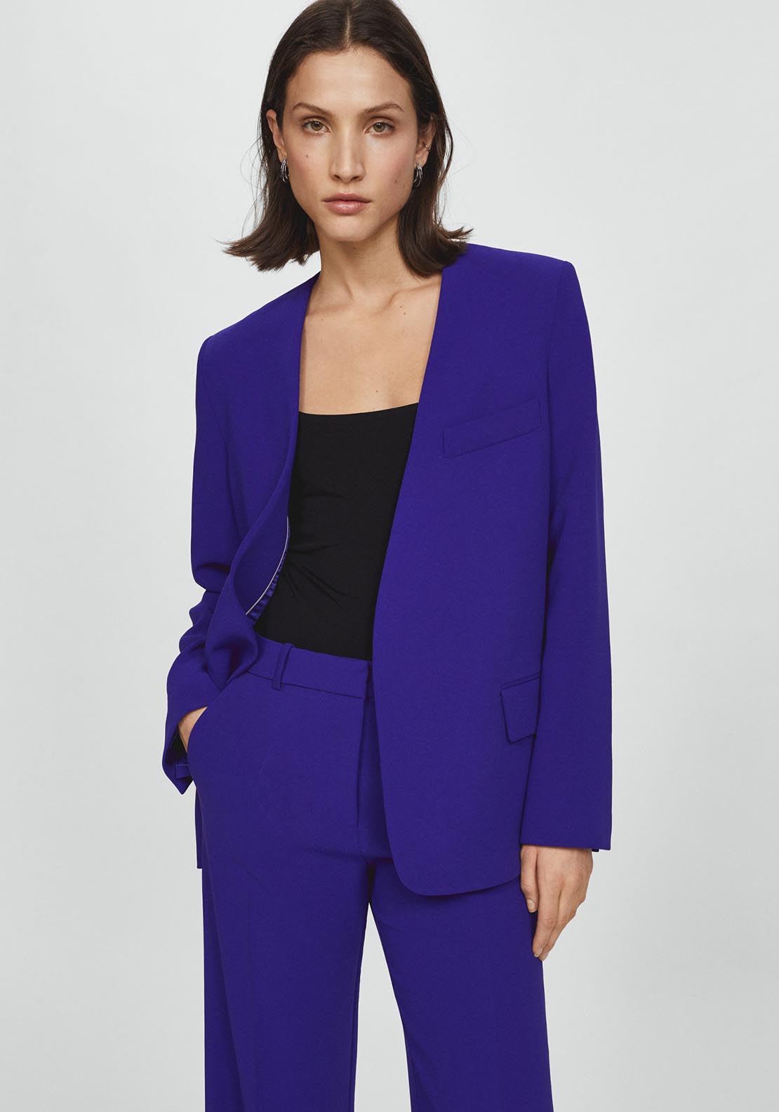 Mango Patterned suit blazer 2 Shaws Department Stores