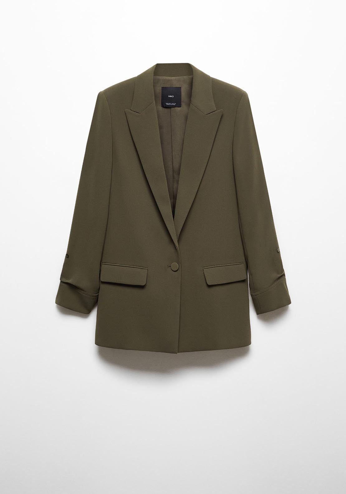 Mango Structured lapels blazer - Khaki 4 Shaws Department Stores