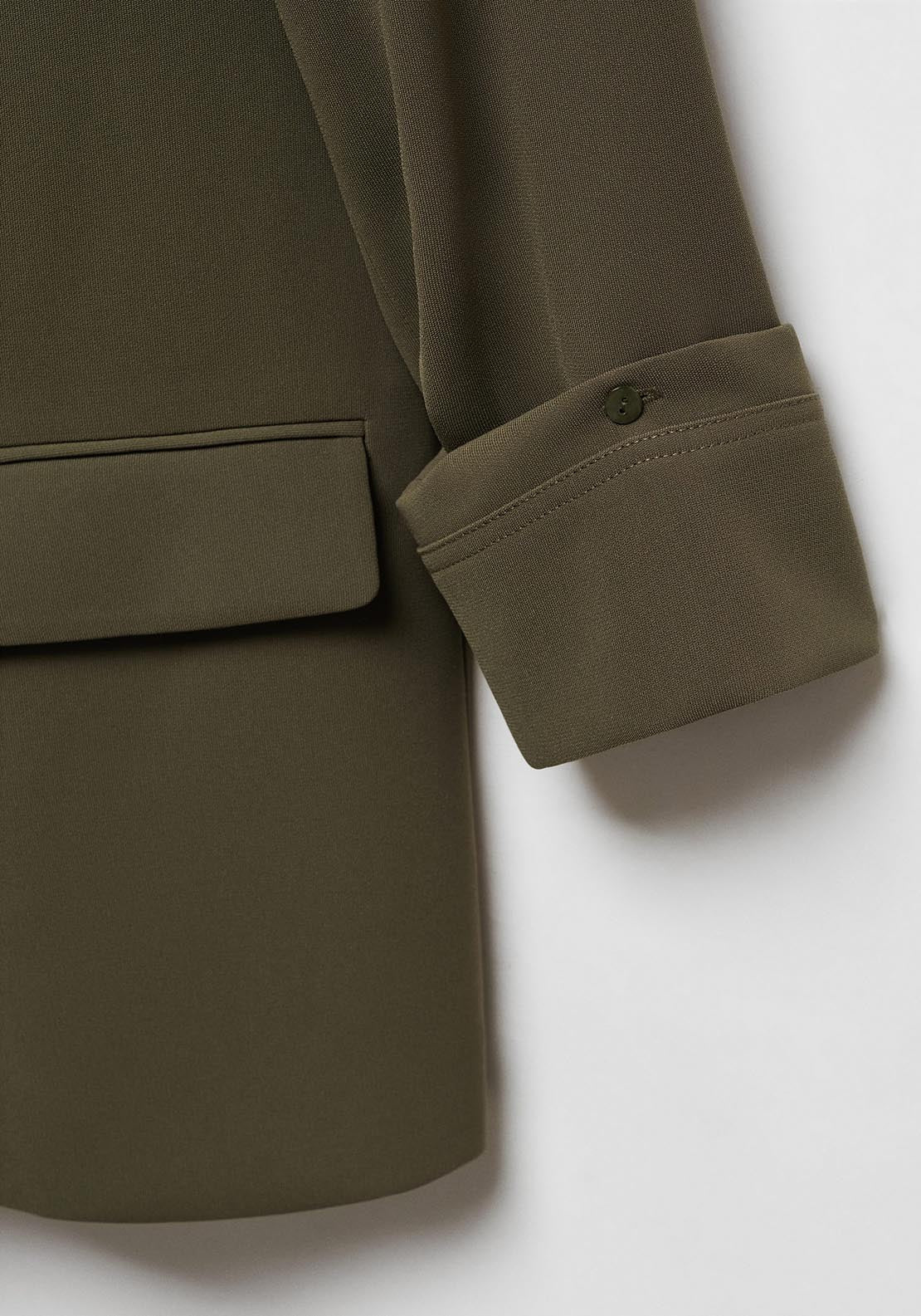 Mango Structured lapels blazer - Khaki 5 Shaws Department Stores