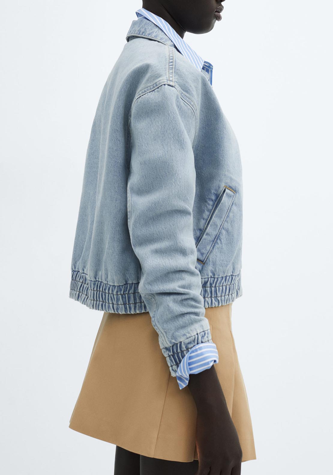 Mango Denim bomber jacket 3 Shaws Department Stores
