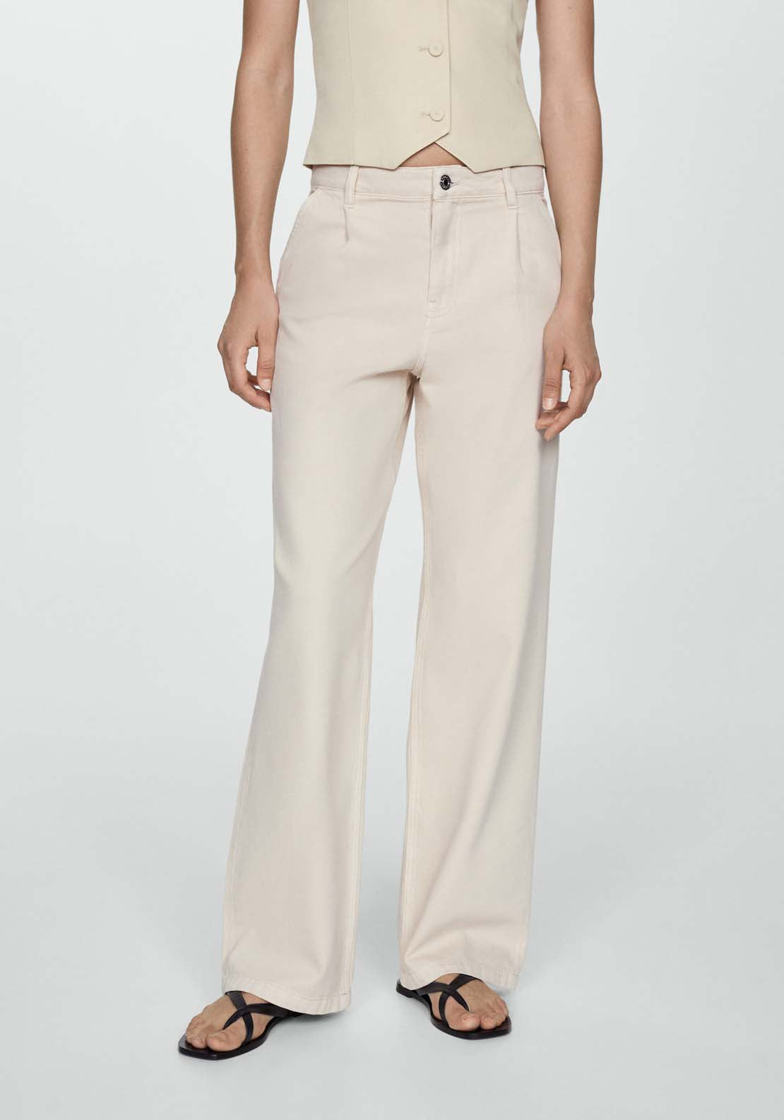 Mango Straight pleated jeans 1 Shaws Department Stores