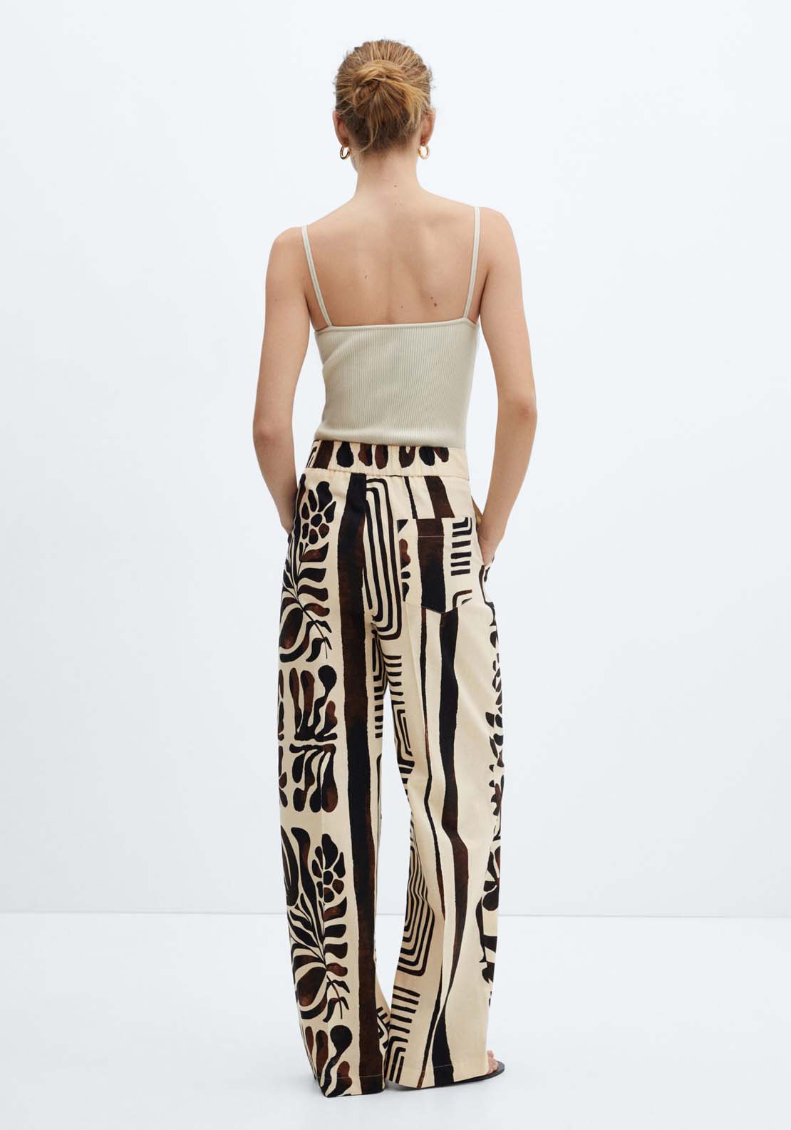 Mango Printed cotton trousers 3 Shaws Department Stores