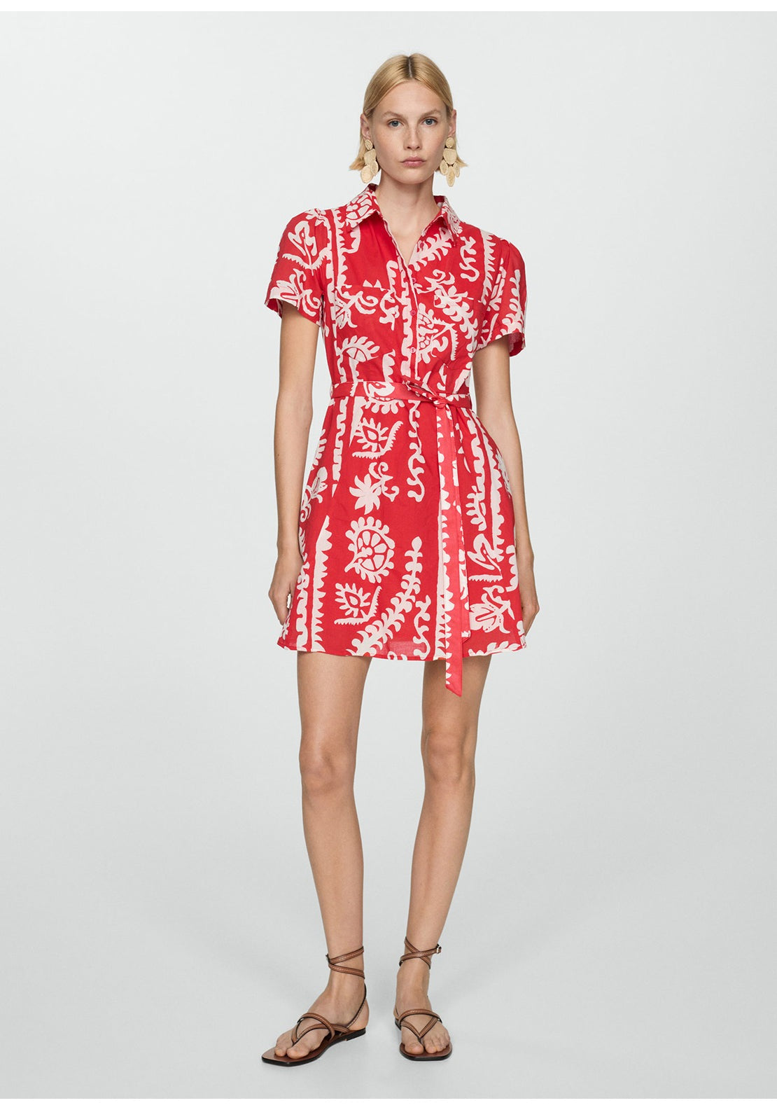 Mango Printed bow dress 1 Shaws Department Stores