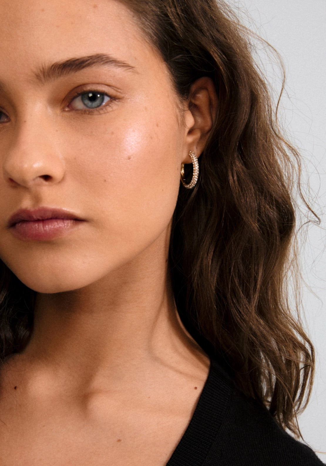 Tatum Gold Plated Large Hoop Earrings - Gold