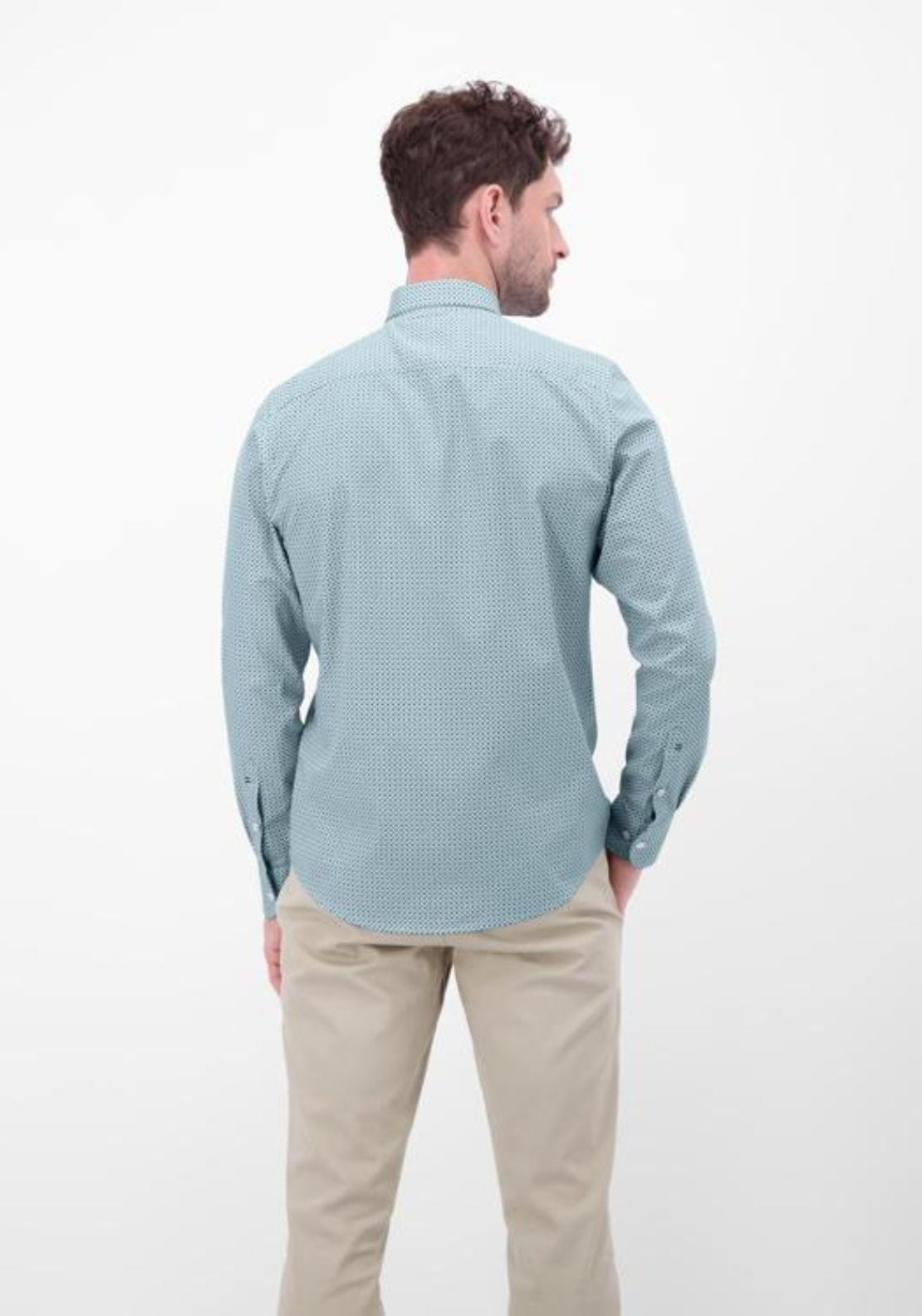 Lerros Printed Long Sleeve Shirt - Ice Blue 2 Shaws Department Stores