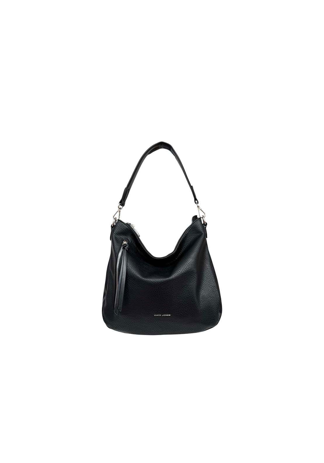 David Jones Zip Detail Shoulder Bag - Black 1 Shaws Department Stores